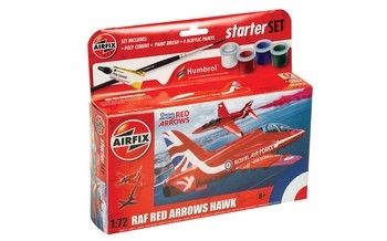 Airfix 172 Scale Plastic Kit Red Arrows Hawk Starter Set - A55002