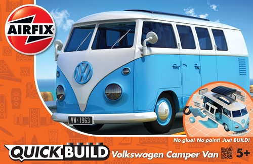 Airfix Quick Build Plastic Kit VW Camper Van Blue - J6024