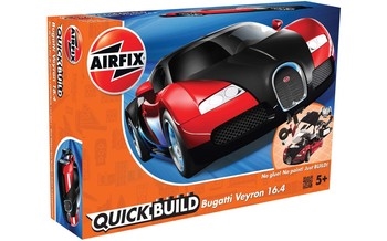 Airfix Quick Build Plastic Kit Bugatti Veyron Black amp Red - J6020