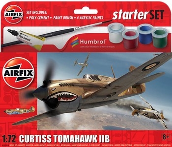 Airfix 172 Scale Plastic Kit Curtiss Tomahawk IIB Hanging Starter Gift Set - A55101A