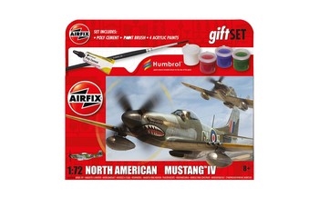 Airfix 172 Scale Plastic Kit North American Mustang MkIV Hanging Starter Gift Set - A55107A