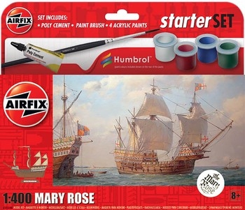 Airfix 1400 Scale Plastic Kit Mary Rose Small Starter Set - A55114A