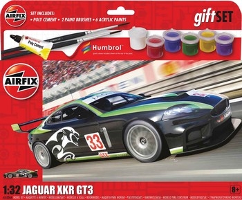Airfix 132 Scale Plastic Kit Jaguar XKR GT3 Hanging Starter Gift Set - A55306A