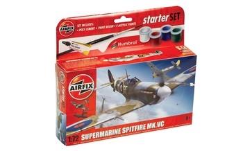 Airfix 172 Scale Plastic Kit Supermarine Spitfire MkVc Starter Set - A55001