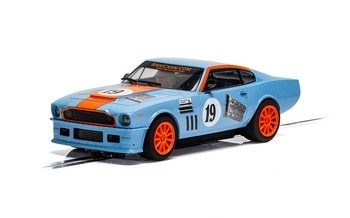 Scalextric Aston Martin V8 - Gulf Edition - Rikki Cann Racing Slot Car - C4209