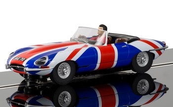 Scalextric Jaguar E-Type Union Jack Slot Car - C3878